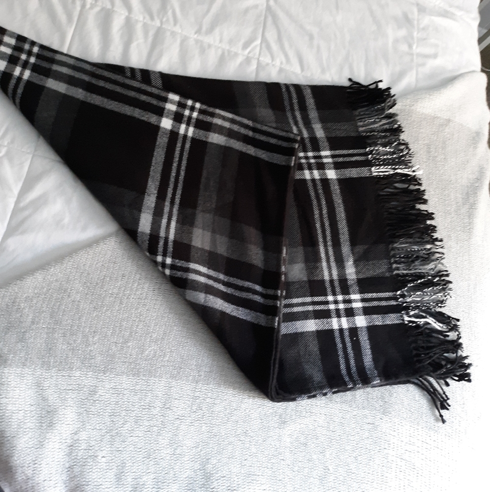 Black plaid poncho